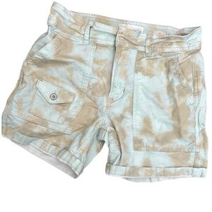 Anthropologie Tie-Dye Cargo Shorts in Tan and greenish blue shorts size 26